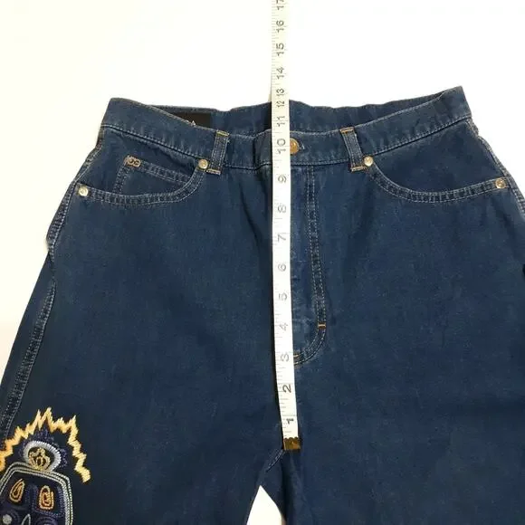 Escada vintage embroidered mom jeans sz 27 waist unique custom rare - Picture 2 of 15